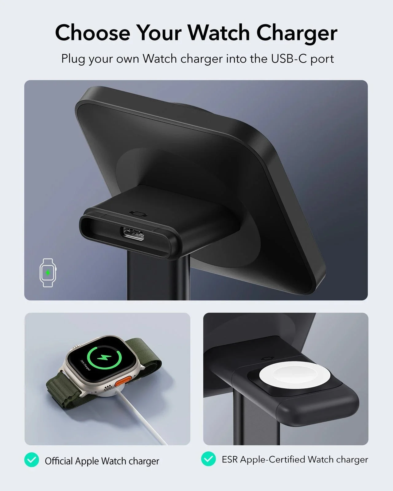 2-in-1 Watch Wireless Charging Set (HaloLock) - White - AU PLUG - Image 10