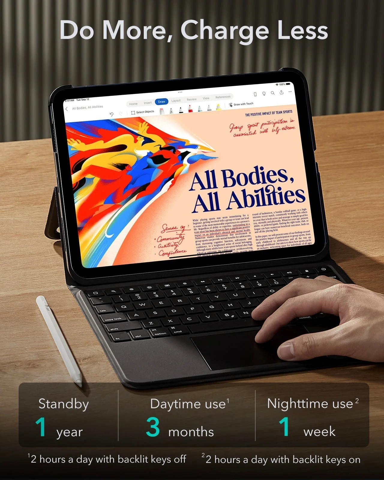 iPad Air 10.9” (5th/4th Gen), and Pro 11” (4th/3rd/2nd/1st Gen) Ascend Keyboard Case - US Layout-Black - Image 10