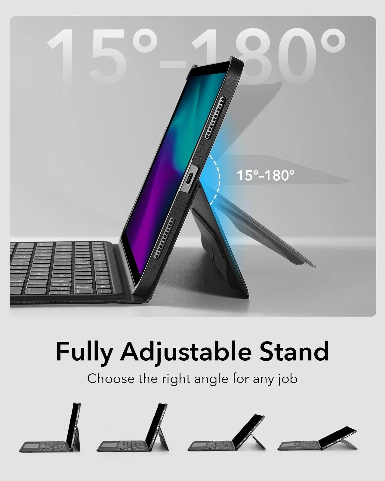 iPad Air 10.9” (5th/4th Gen), and Pro 11” (4th/3rd/2nd/1st Gen) Ascend Keyboard Case - US Layout-Black - Image 5