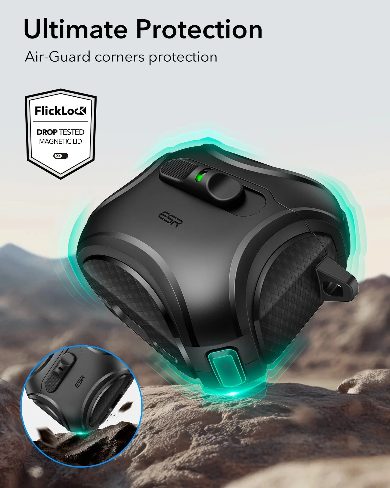 AirPods 4 Cyber FlickLock Case (HaloLock) - Black - Image 7