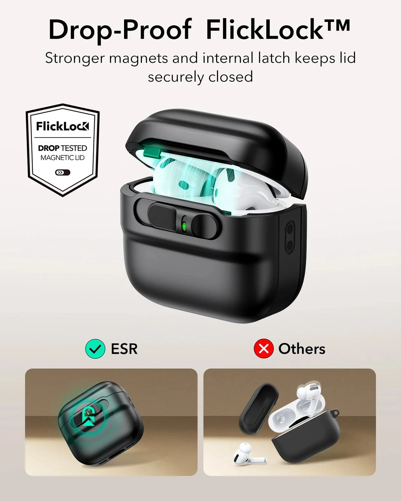 AirPods 4 Pulse FlickLock Case (HaloLock) - Black - Image 4