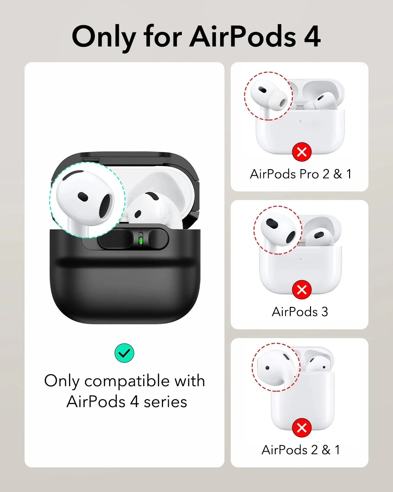 AirPods 4 Pulse FlickLock Case (HaloLock) - Titanium - Image 2