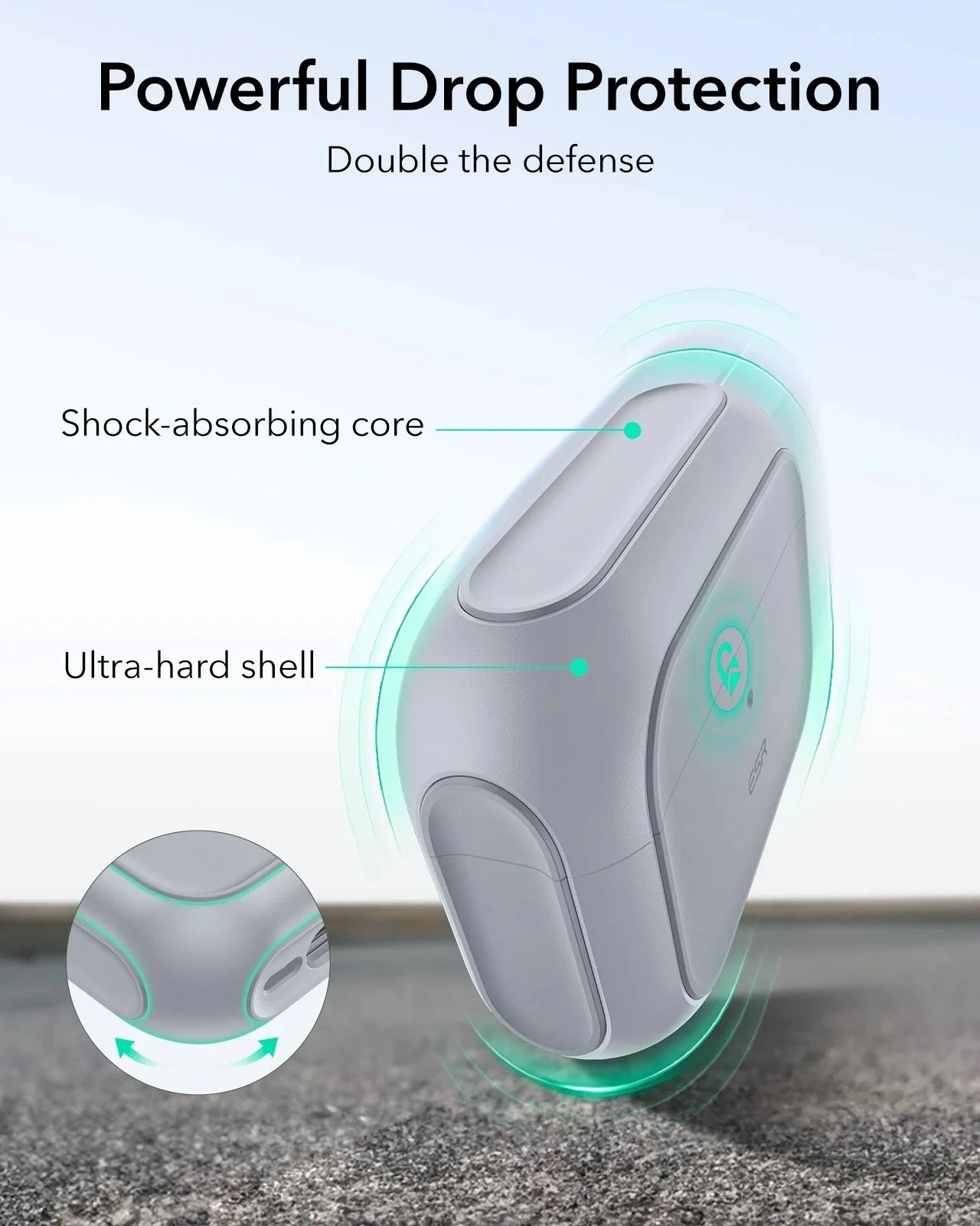 AirPods Pro (2023/2022/2019) Orbit Hybrid Case (HaloLock) - Gray - Image 6