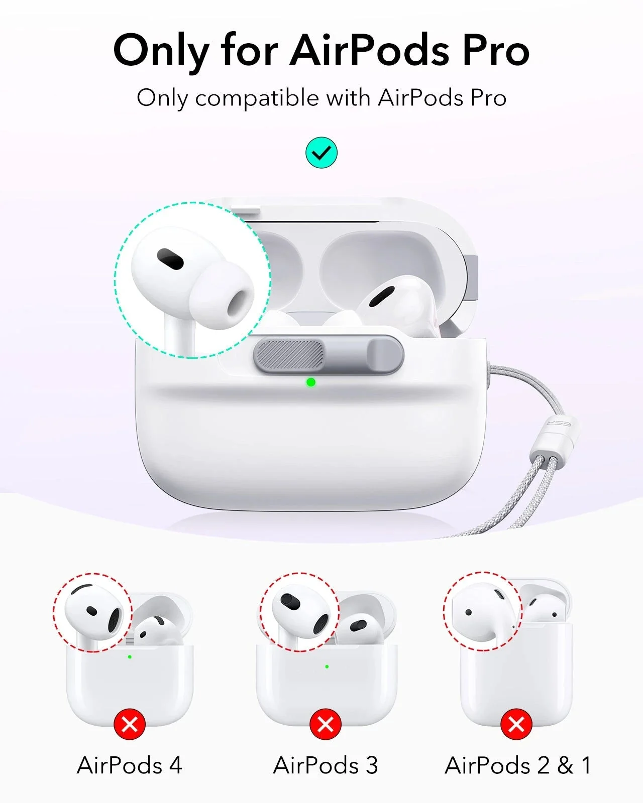 AirPods Pro (2023/2022/2019) Pulse FlickLock Case (HaloLock) - White - Image 2