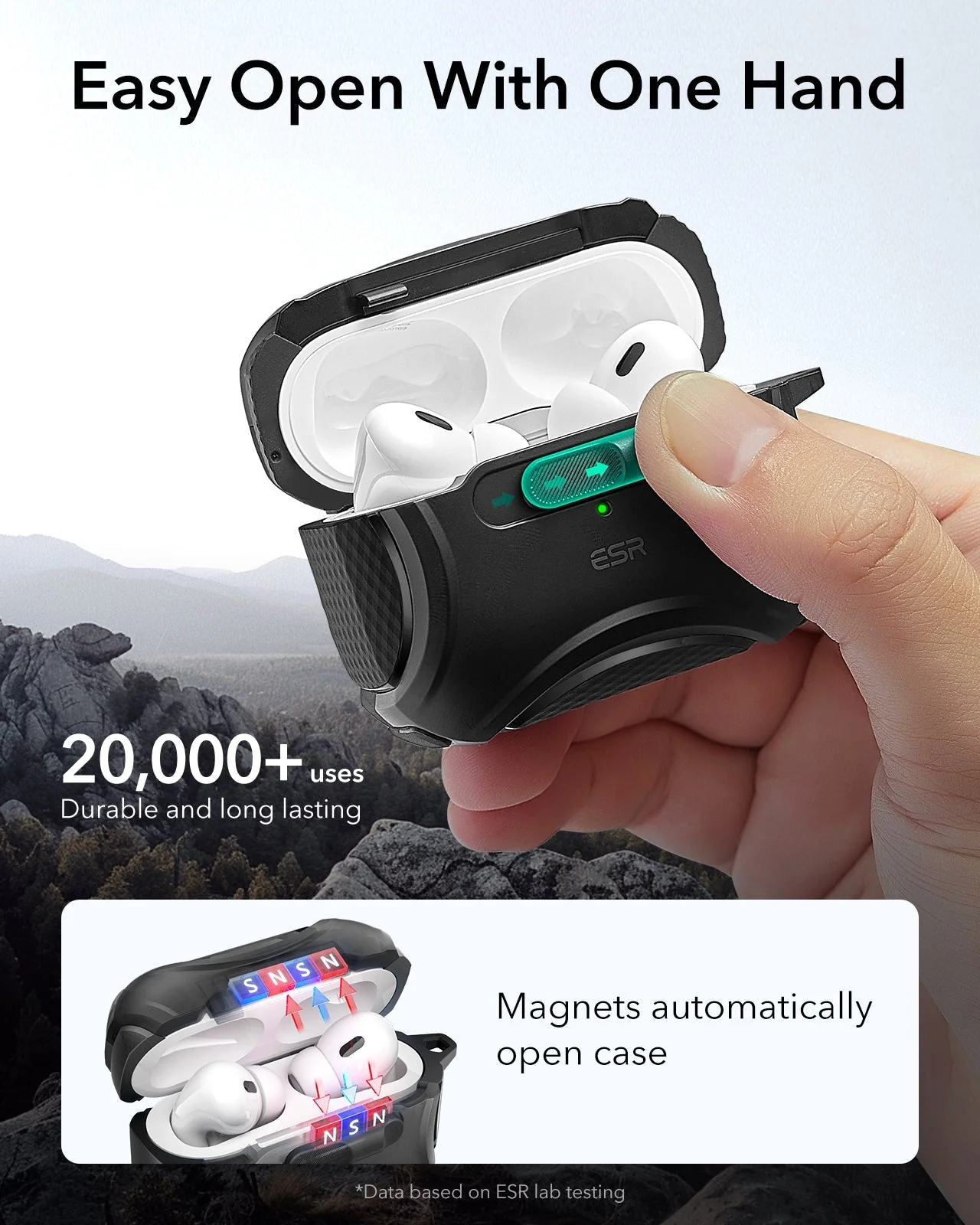 AirPods Pro (2023/2022/2019) Cyber FlickLock Case (HaloLock) - Dark Green - Image 4