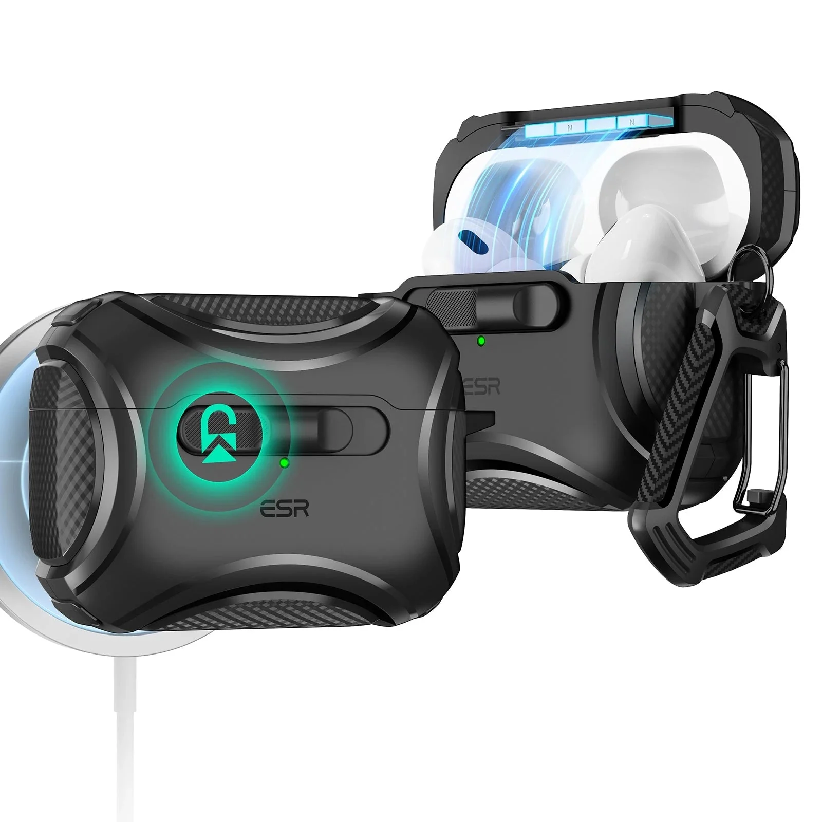 AirPods Pro (2023/2022/2019) Cyber FlickLock Case (HaloLock) - Forest Green - Image 10