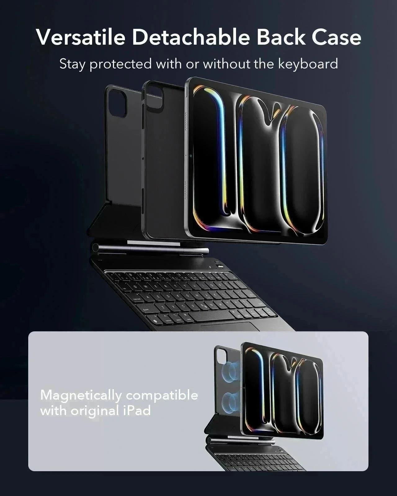 iPad Pro 11'' (2025) Rebound magnetische Tastaturhülle 360 Pencil Bundle - DE Layout-Anthrazit - Image 9
