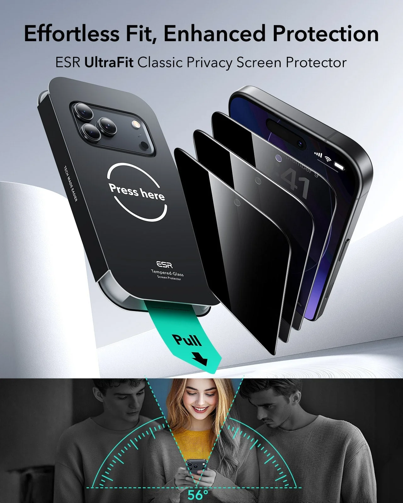 iPhone 17 Pro Max UltraFit Classic Privacy Screen Protector - 3 Pack - Image 2