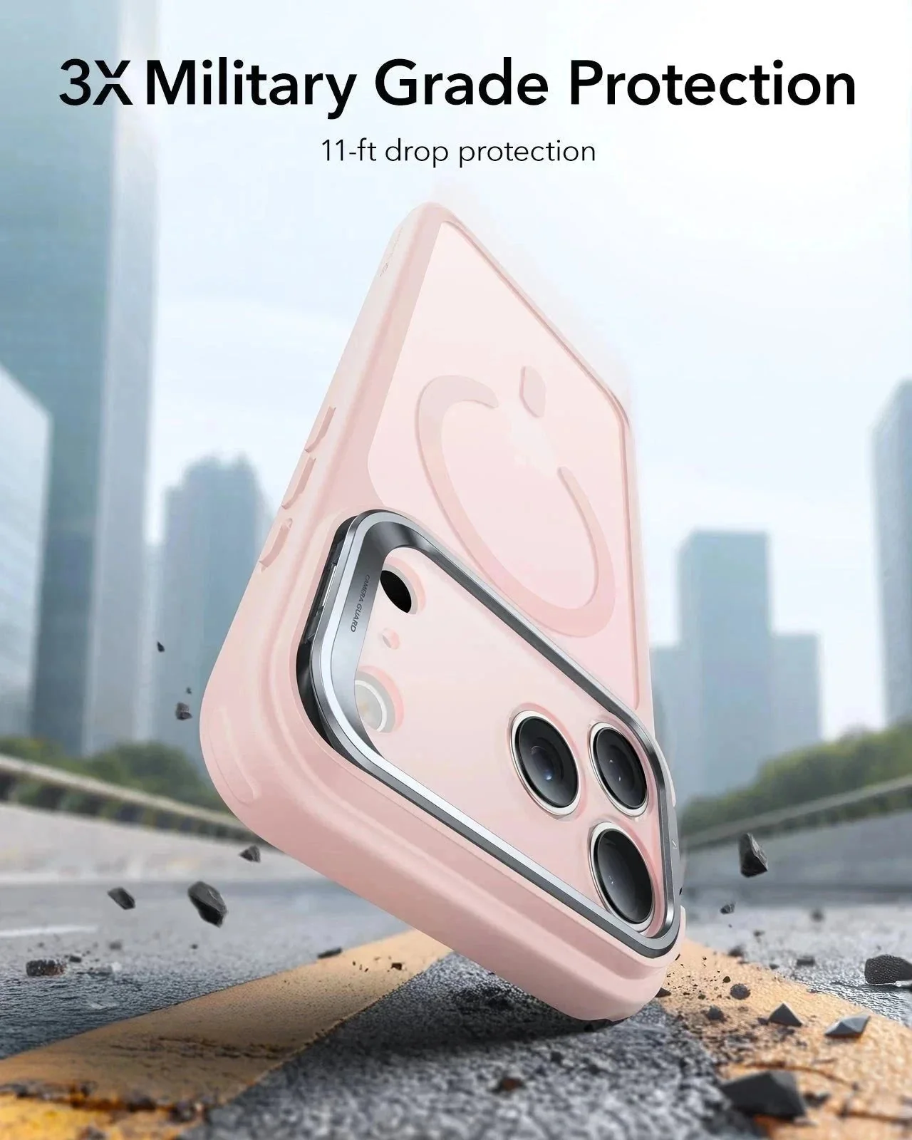 iPhone 17 Pro Max Classic Hybrid Magnetic Case (Camera Control, Stash Stand) - Frosted Bubblegum Pink - Image 3