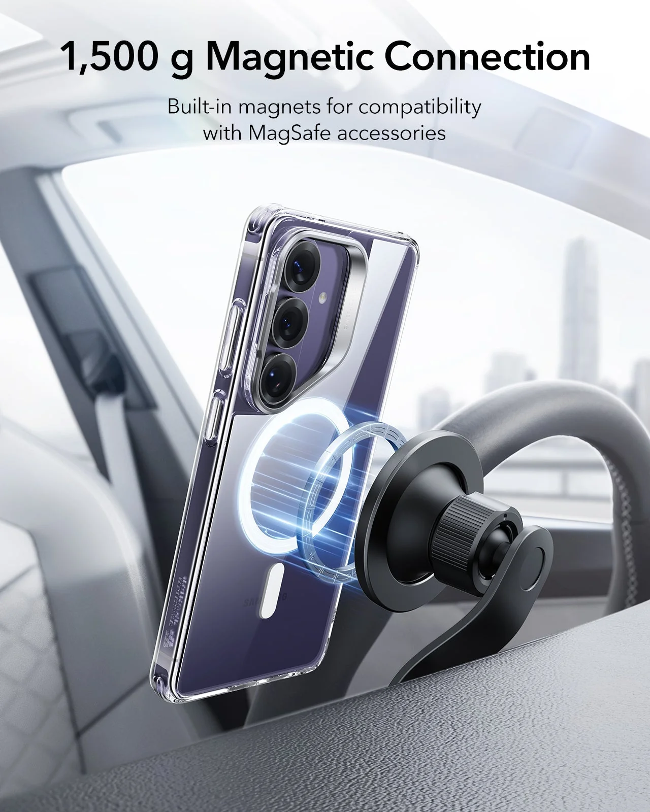 Galaxy S26 Plus Classic Hybrid Magnetic Case (Stash Stand) - Clear - Image 7