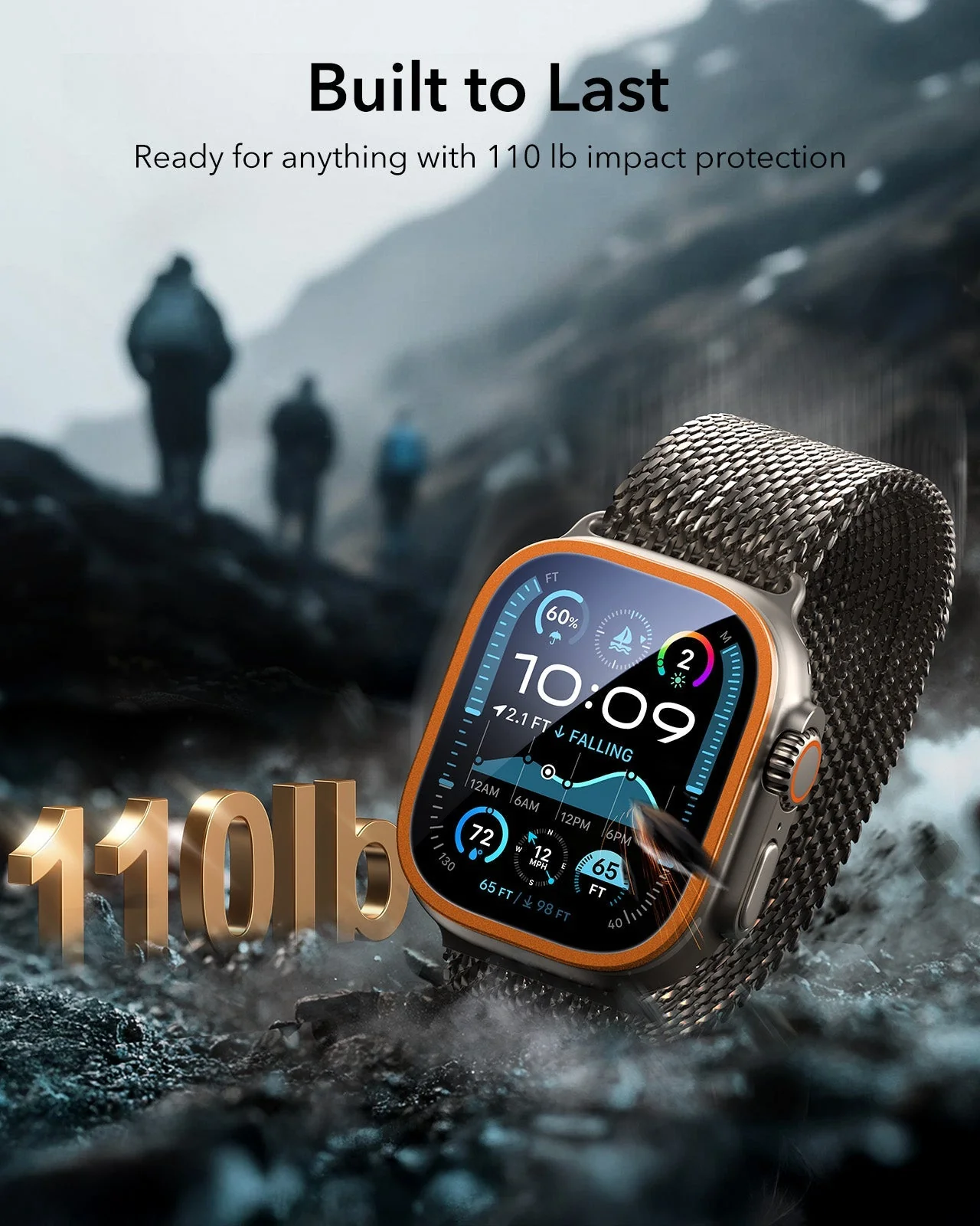 Apple Watch Ultra 3 Armorite Screen Protector - Titanium / Orange - Image 9