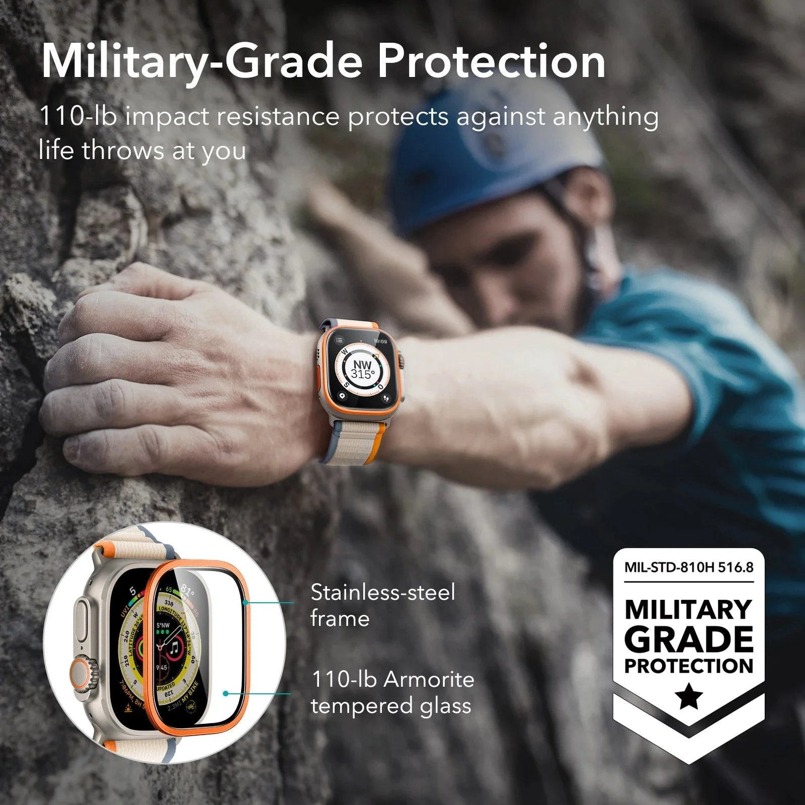 Apple Watch Ultra Armorite Screen Protector - Black - Image 5