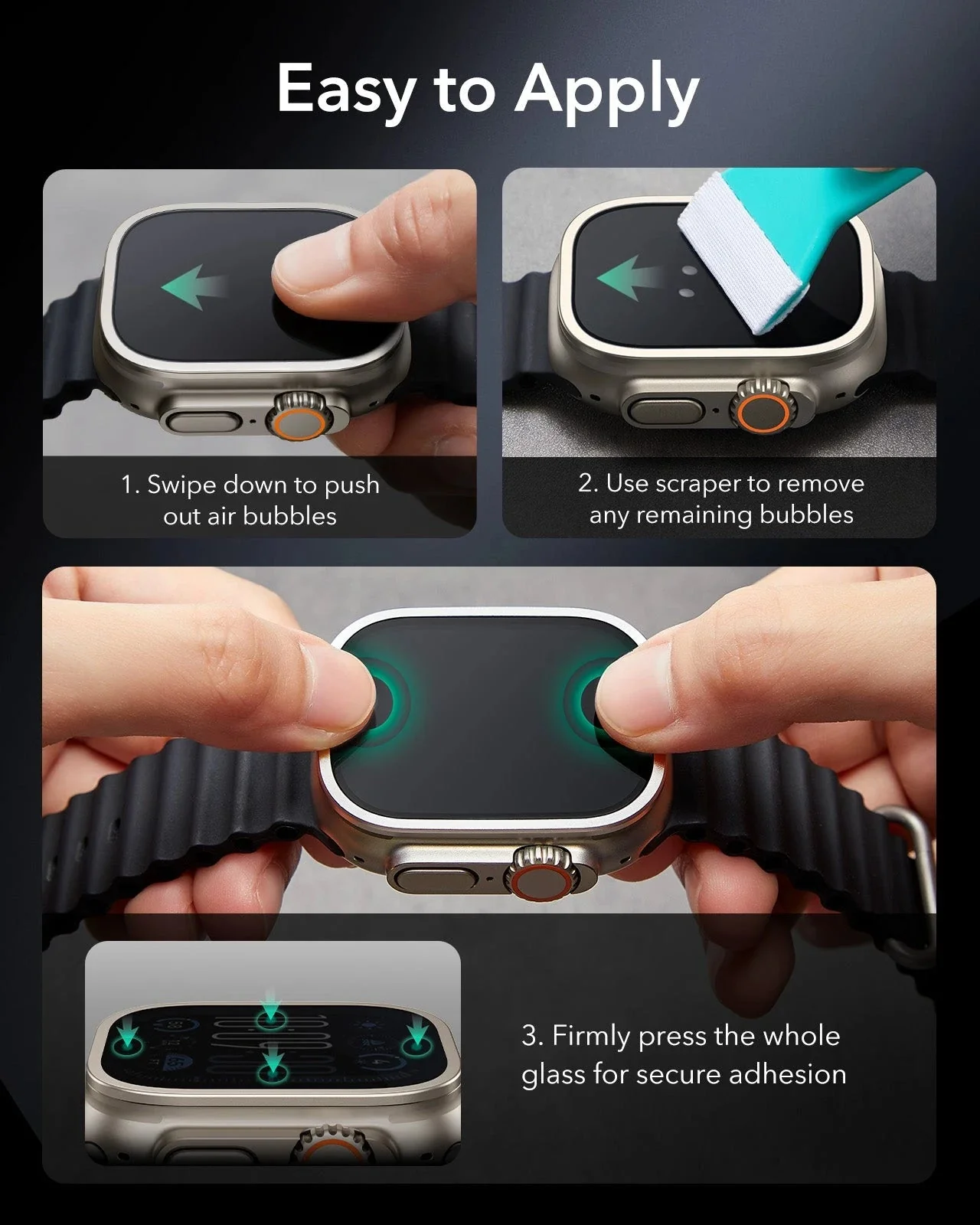 Apple Watch Ultra 3 Armorite Screen Protector - Titanium / Black - Image 6