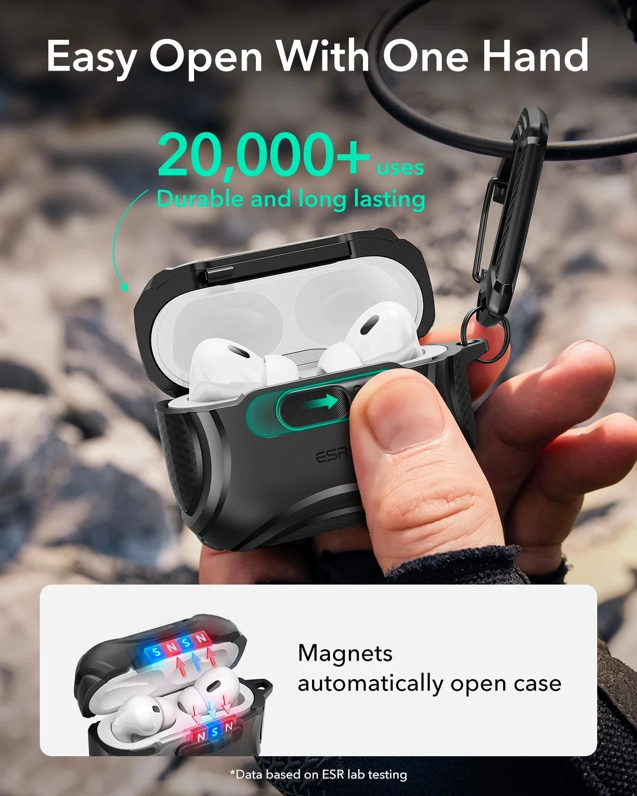 AirPods Pro 3 Cyber FlickLock Magnetic Case - Black - Image 5