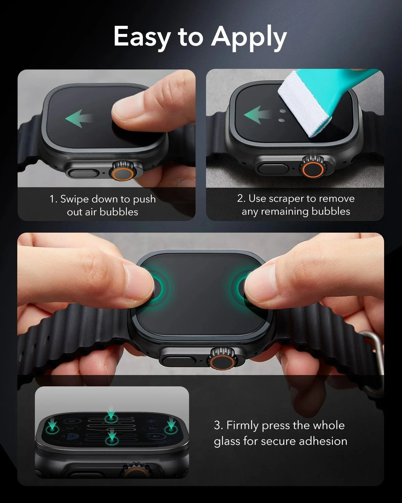Apple Watch Ultra 3 Armorite Screen Protector - Black - Image 6
