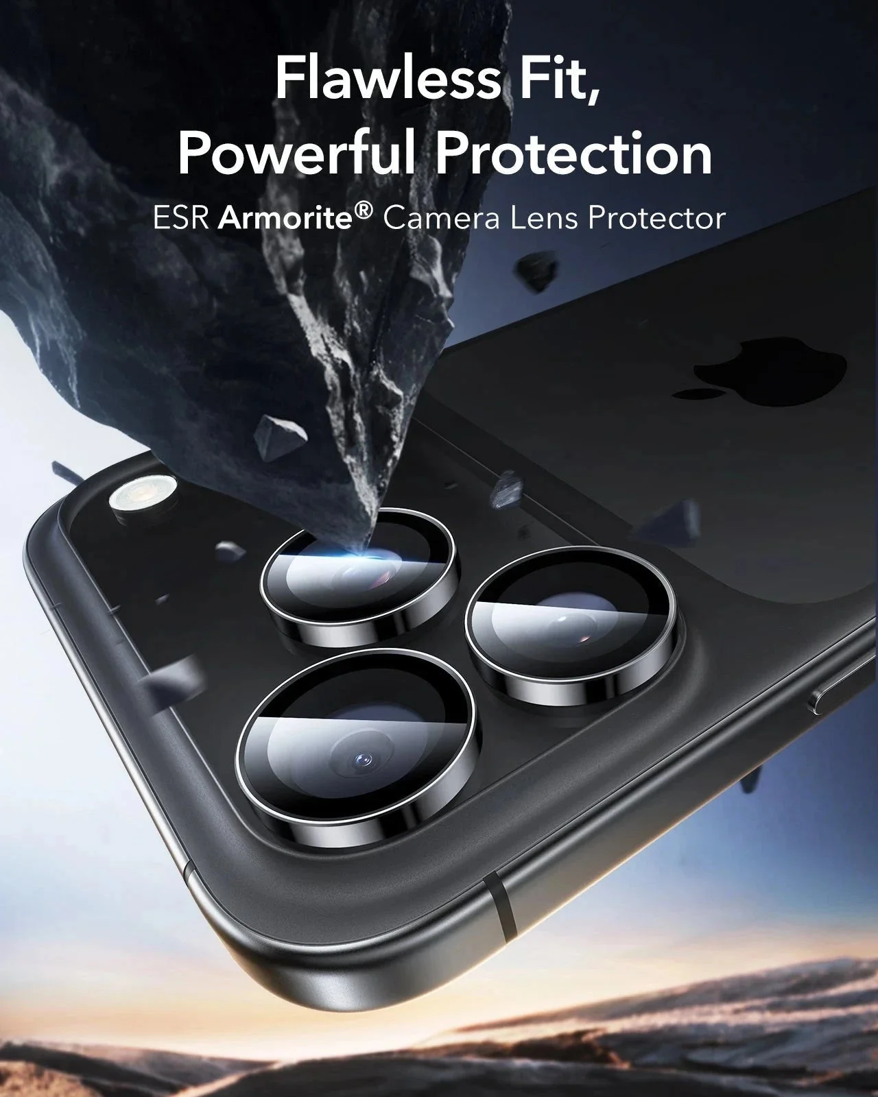 iPhone 17 Pro Max/17 Pro Armorite®️ Camera Lens Protector - Black - Image 2