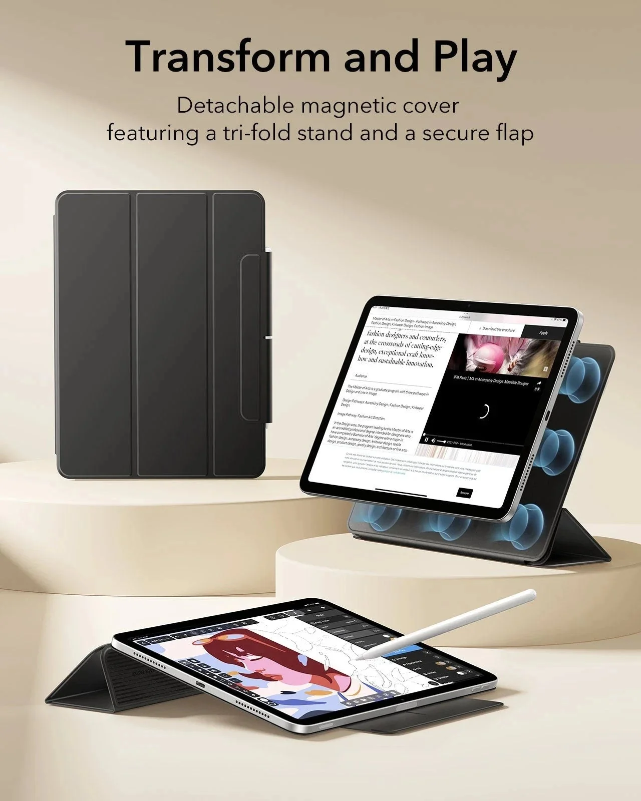 iPad Air 11" (M4) 2026 Rebound Magnetic Case - Black - Image 3