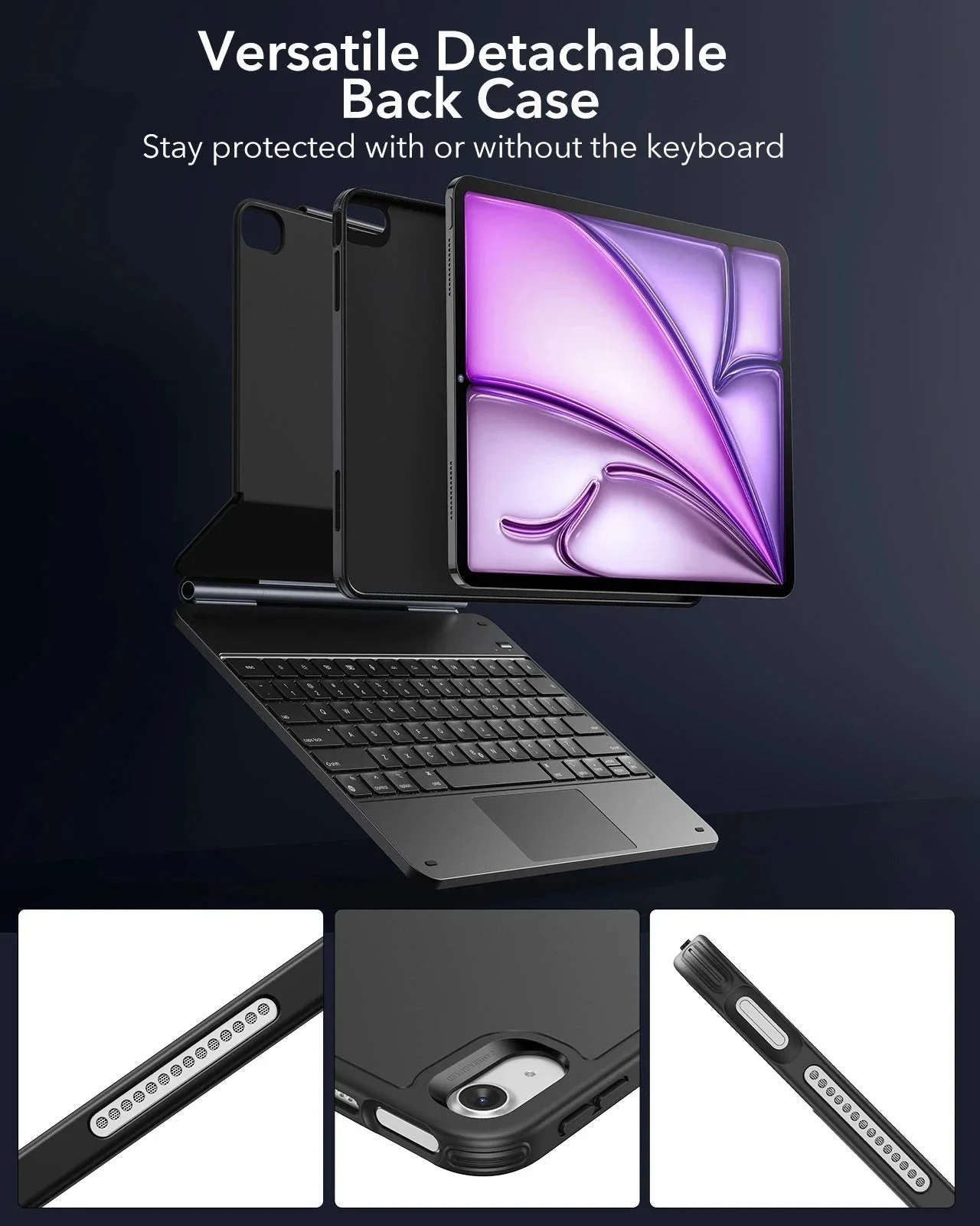 iPad Air 13" (M4) 2026 Rebound Magnetic Keyboard Case 360 - US Layout-Black - Image 6