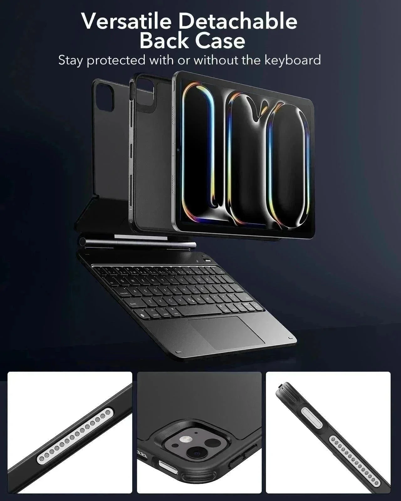 iPad Pro 13″ (2025) Rebound Magnetic Keyboard Case 360 - US Layout-Black - Image 8