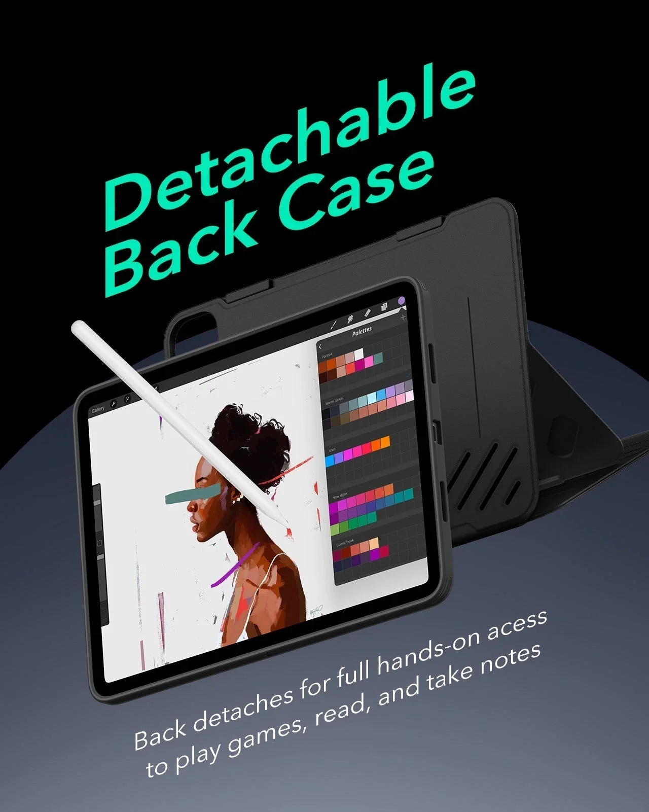 iPad Pro 13" (2025) Bundle Shift Magnetic Case & Armorite® Paper-Feel Protection - Black - Image 6