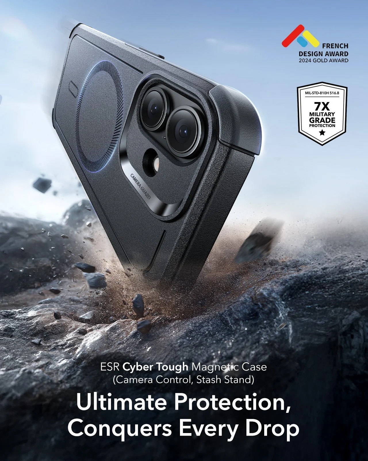 iPhone 17 Cyber Tough Magnetic Case (Camera Control) - Black - Image 2