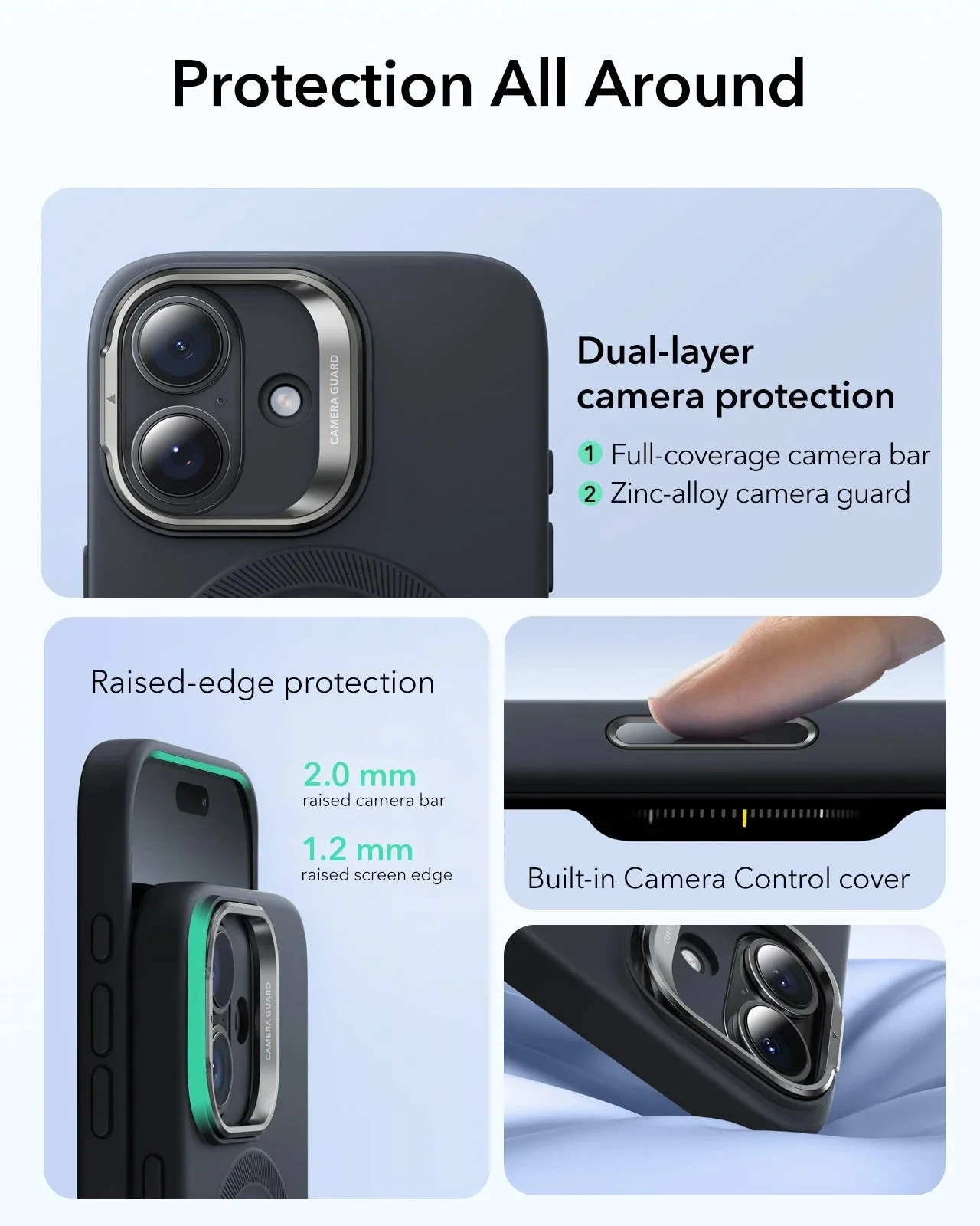 iPhone 17 Cloud Soft Magnetic Case (Camera Control, Stash Stand) - Black - Image 4