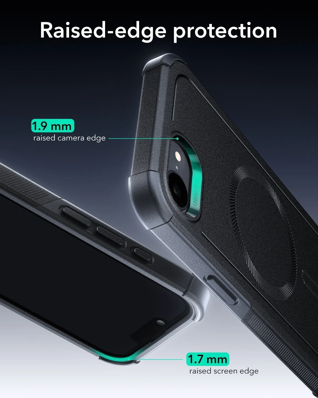 iPhone 17e Bundle Cyber Tough Magnetic Case & Armorite® Privacy Screen Protector - Black - Image 4