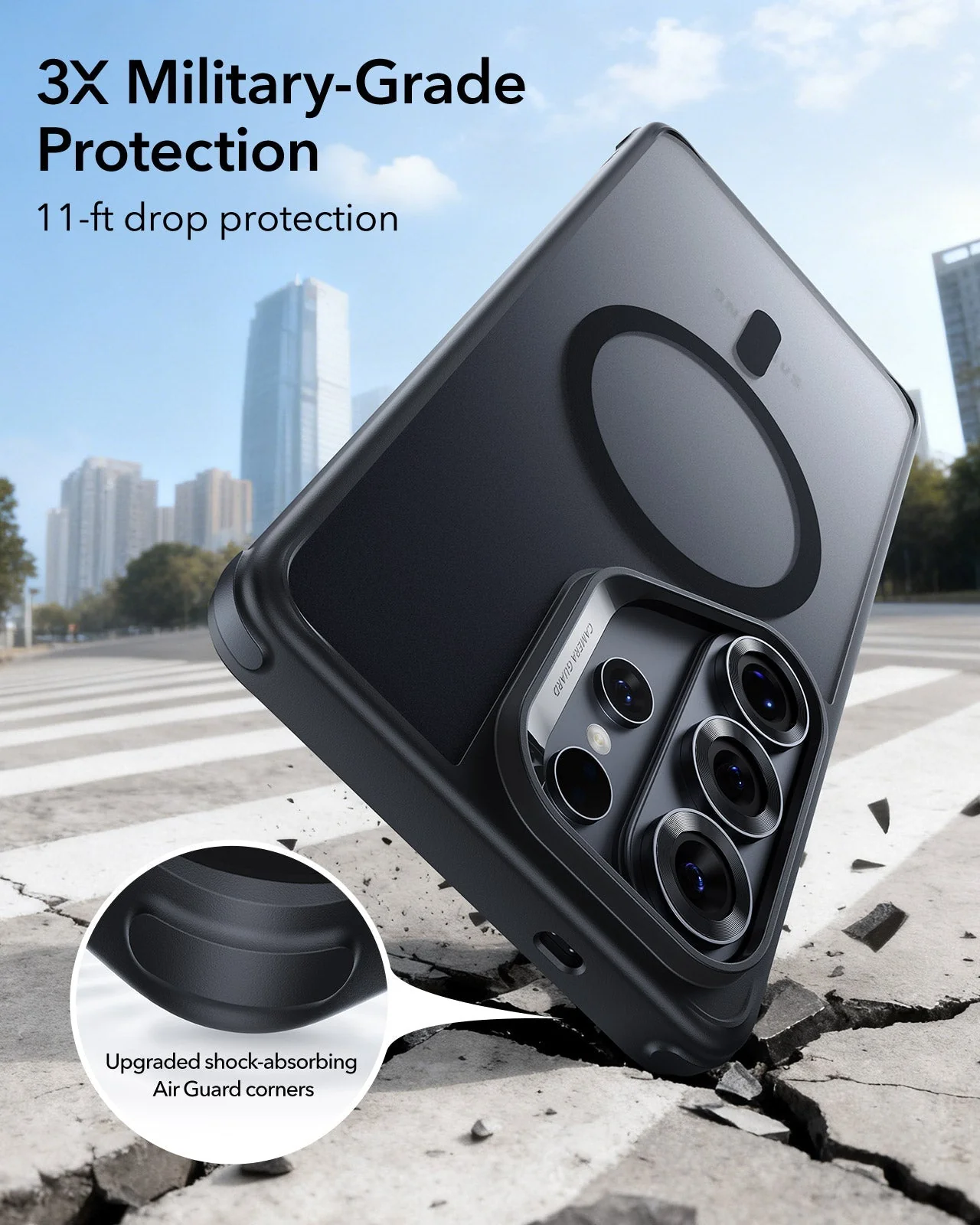 Galaxy S26 Ultra Classic Hybrid Magnetic Case - Frosted Black - Image 3