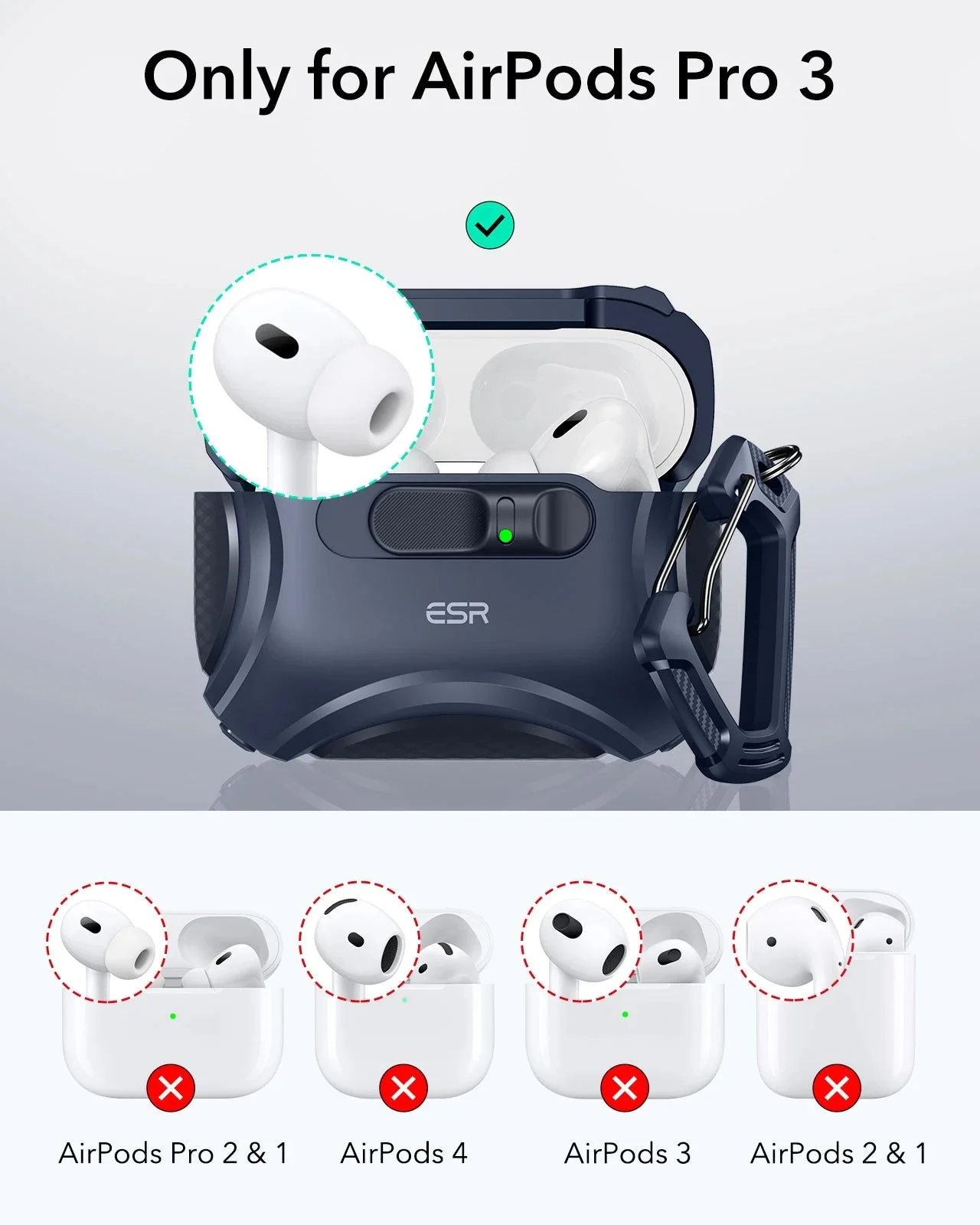 AirPods Pro 3 Cyber FlickLock Magnetic Case - Blue - Image 2