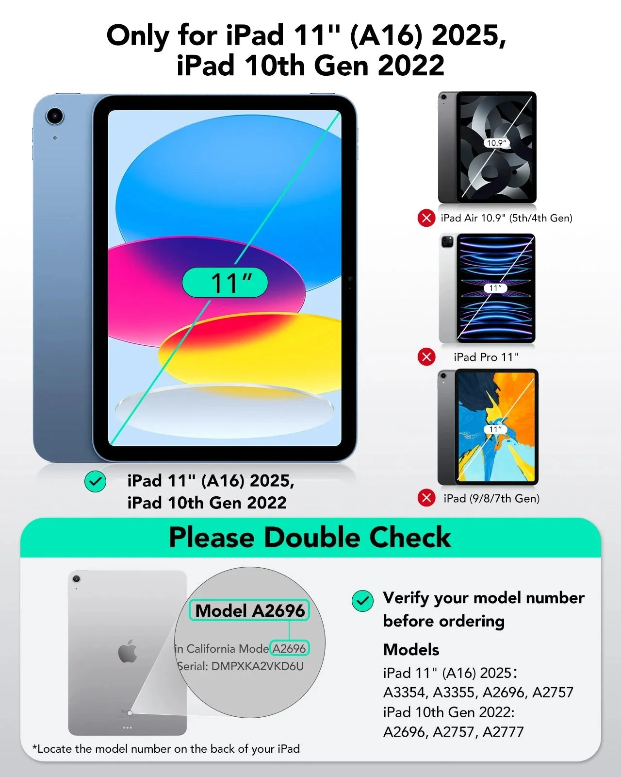 iPad 11" (A16) 2025 Flex Keyboard Case (Detachable)  - US Layout-Blue - Image 2