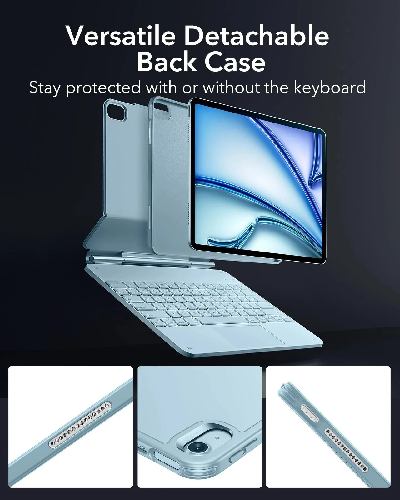 iPad Air 13" (M4) 2026 Rebound Magnetic Keyboard Case 360 - US Layout-Blue - Image 6
