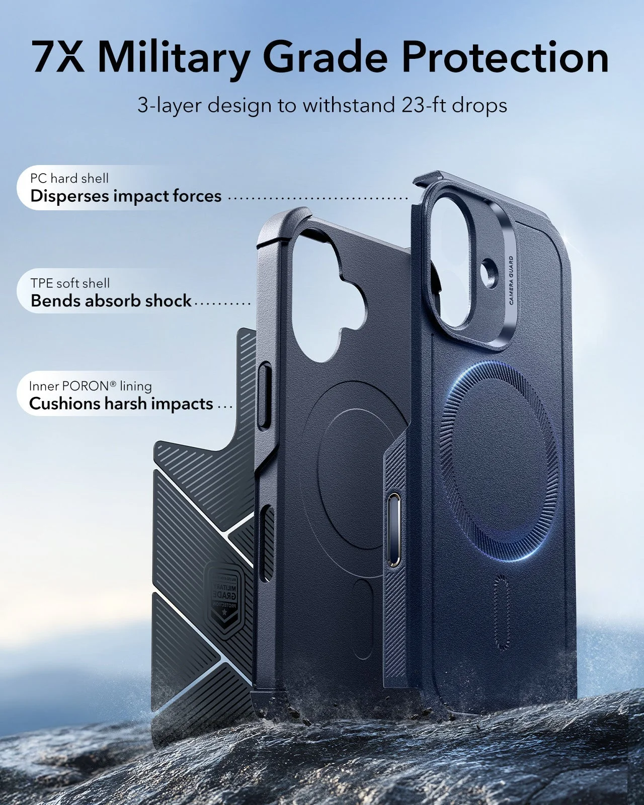iPhone 17 Cyber Tough Magnetic Case (Camera Control) - Navy Blue - Image 4