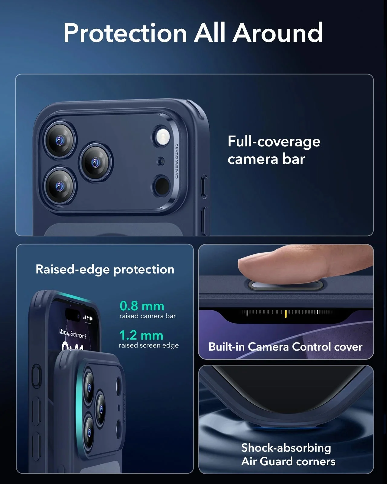 iPhone 17 Pro Max Classic Hybrid Magnetic Case (Camera Control) - Frosted Blue - Image 3