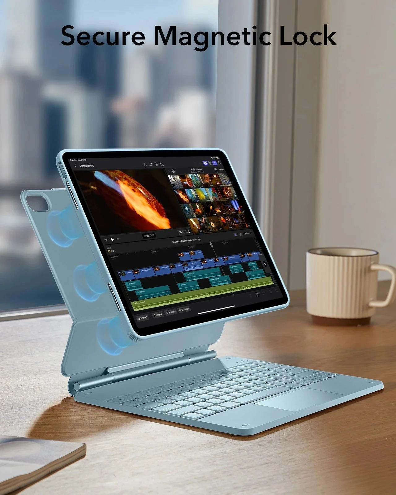 iPad Air 13" (M4) 2026 Bundle Rebound Magnetic Keyboard Case 360, Armorite & Paper-Feel Screen Protectors - US Layout-Blue - Image 12