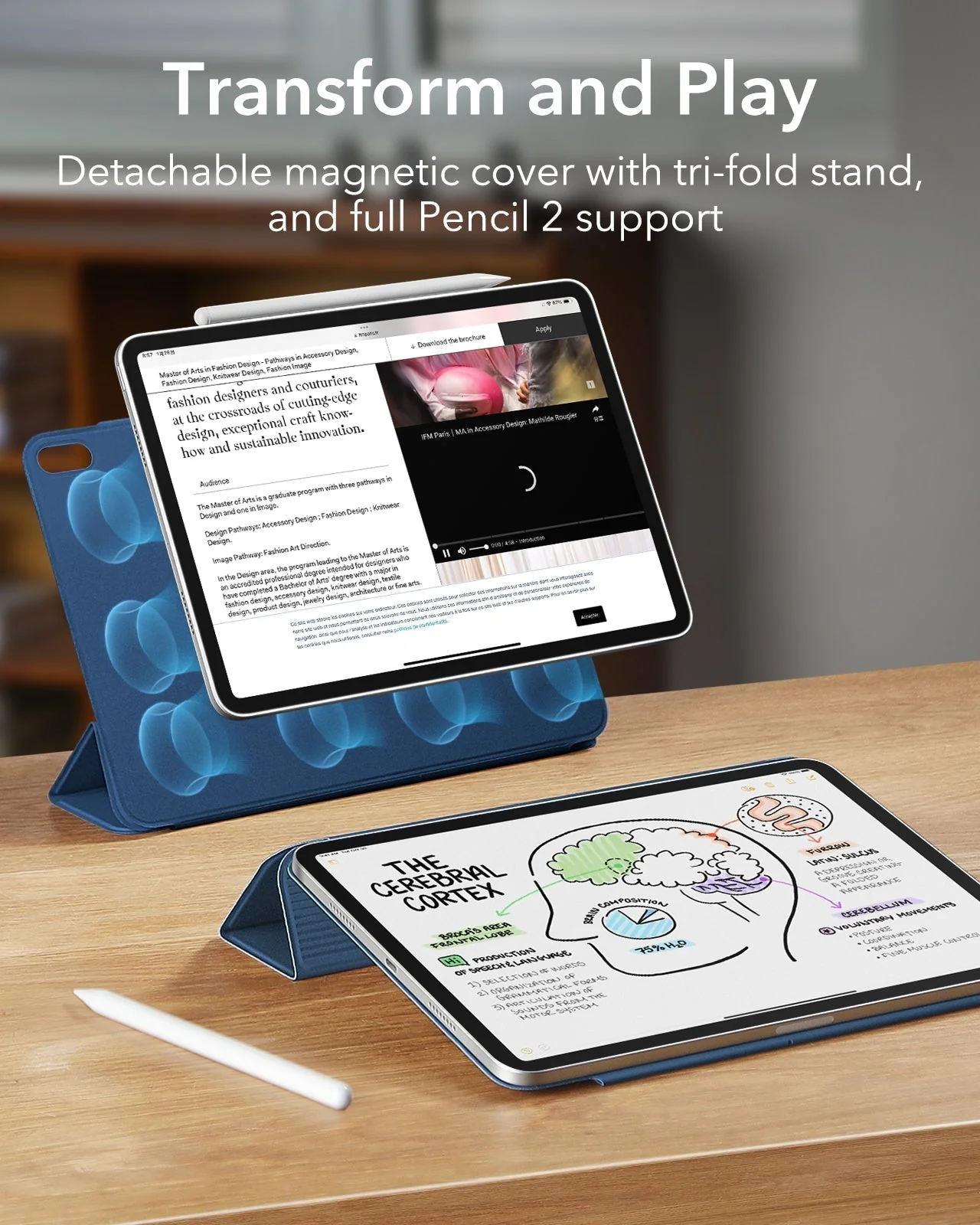 iPad Pro 11" (2025) Rebound Magnetic Case - Navy Blue - Image 3