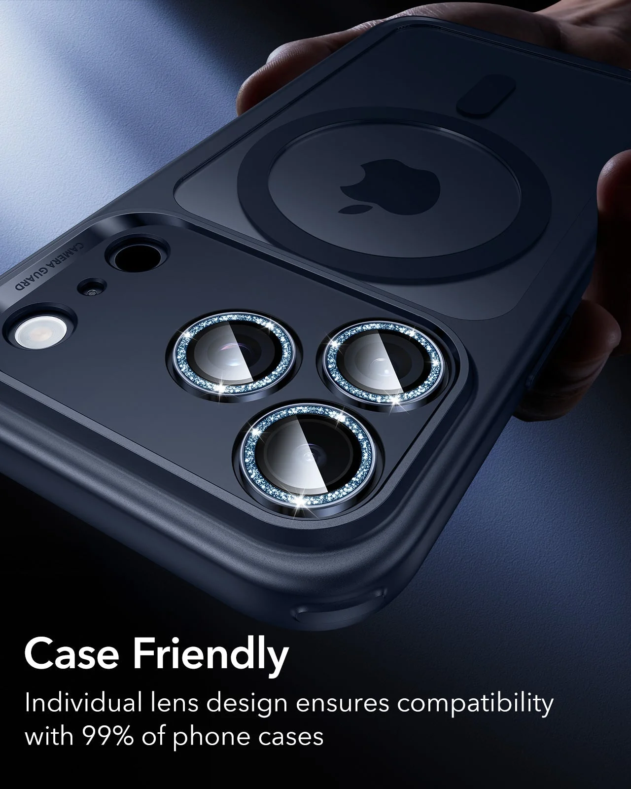 iPhone 17 Pro Max/17 Pro Armorite®️ Camera Lens Protector - Blue Shimmer - Image 8