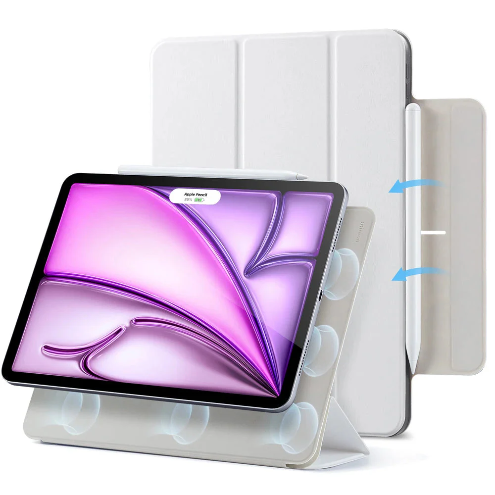 iPad Air 13" (M4) 2026 Rebound Magnetic Case - Brilliant White