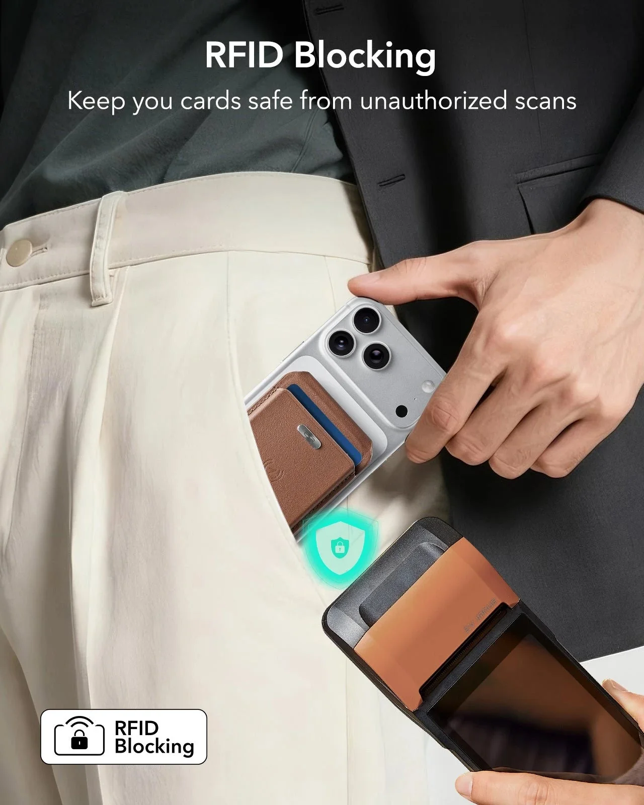 Geo Magnetic Wallet Stand -  Brown - Image 7