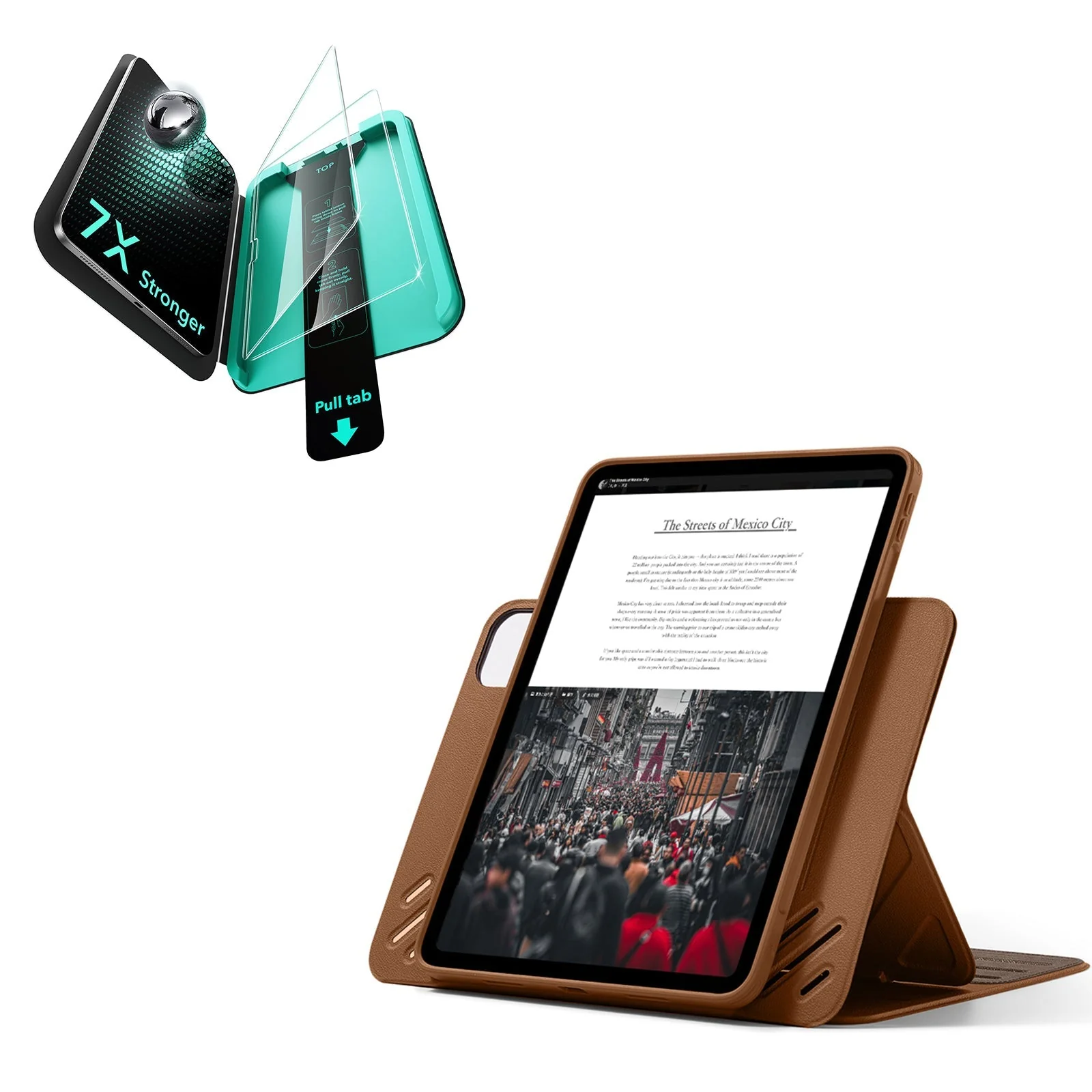 iPad Pro 11" (2025) Bundle Shift Magnetic Case & Armorite® Protection - Brown