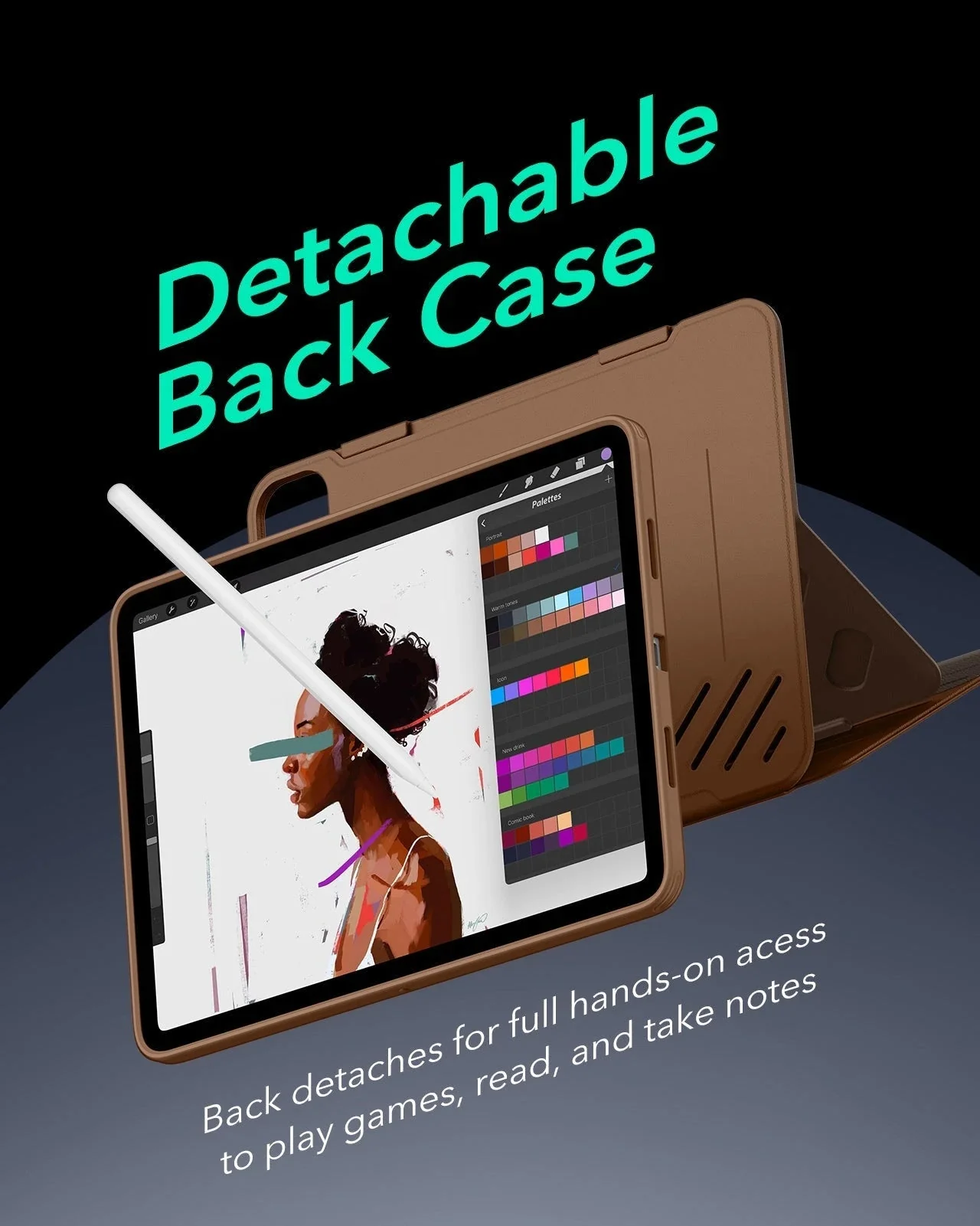 iPad Pro 13" (2025) Bundle Shift Magnetic Case & Armorite® Paper-Feel Protection - Brown - Image 6