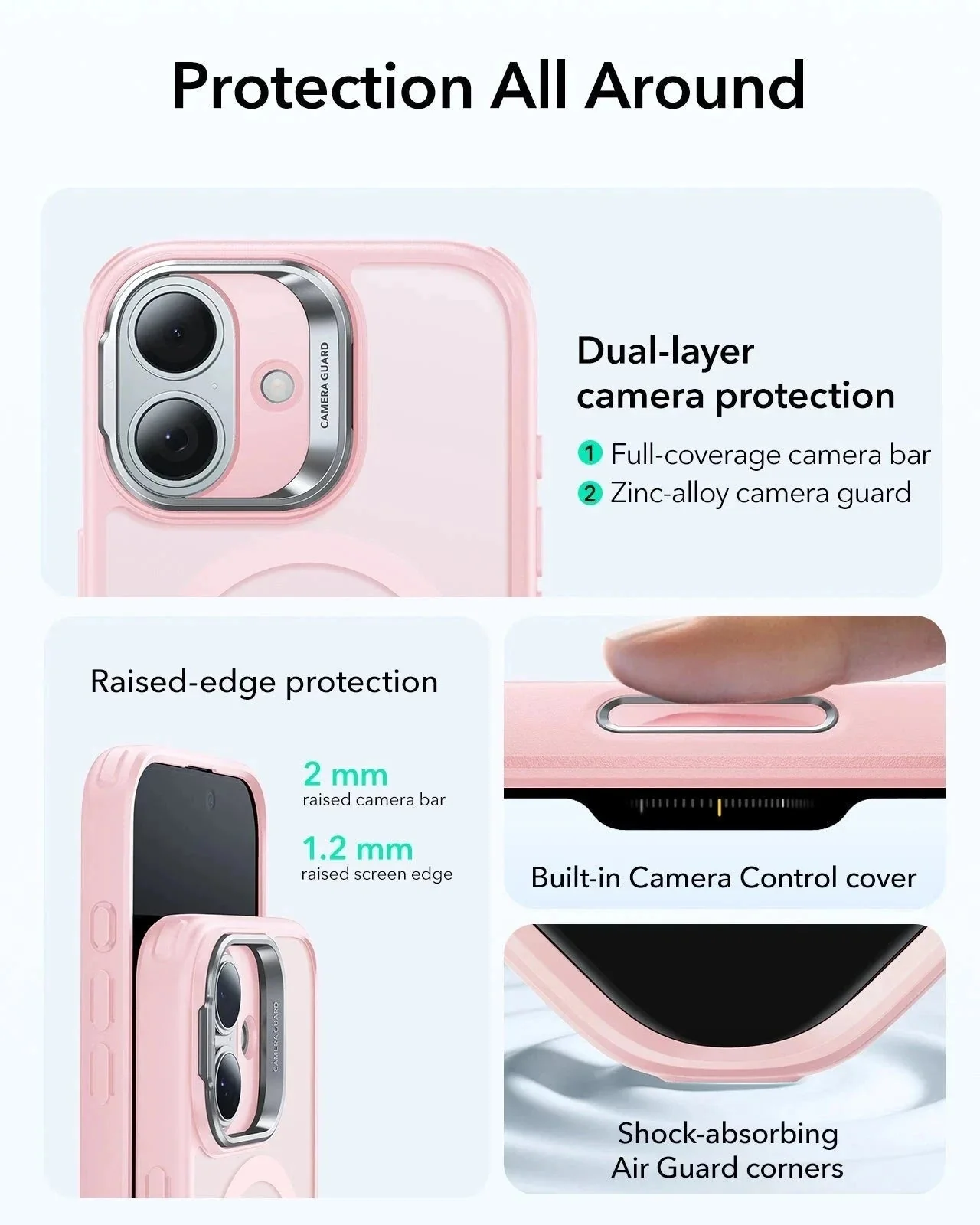 iPhone 17 Bundle Classic Hybrid Magnetic Case (Stash Stand) and Armorite Pro Privacy Screen Protector - Frosted Bubblegum Pink - Image 3