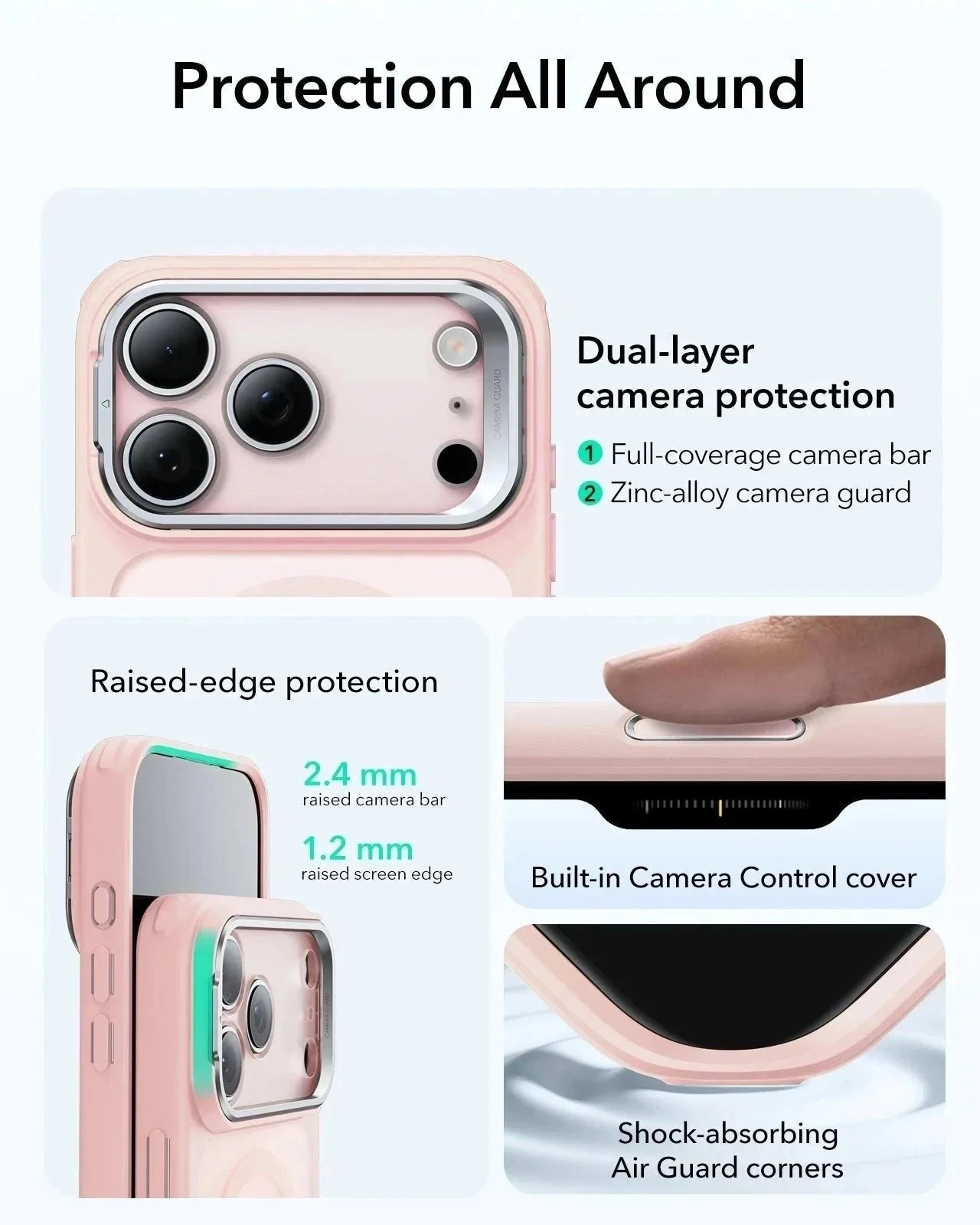 iPhone 17 Pro Max Bundle Classic Hybrid Magnetic Case (Camera Control, Stash Stand) and Armorite Privacy Screen Protector - Frosted Bubblegum Pink - Image 4