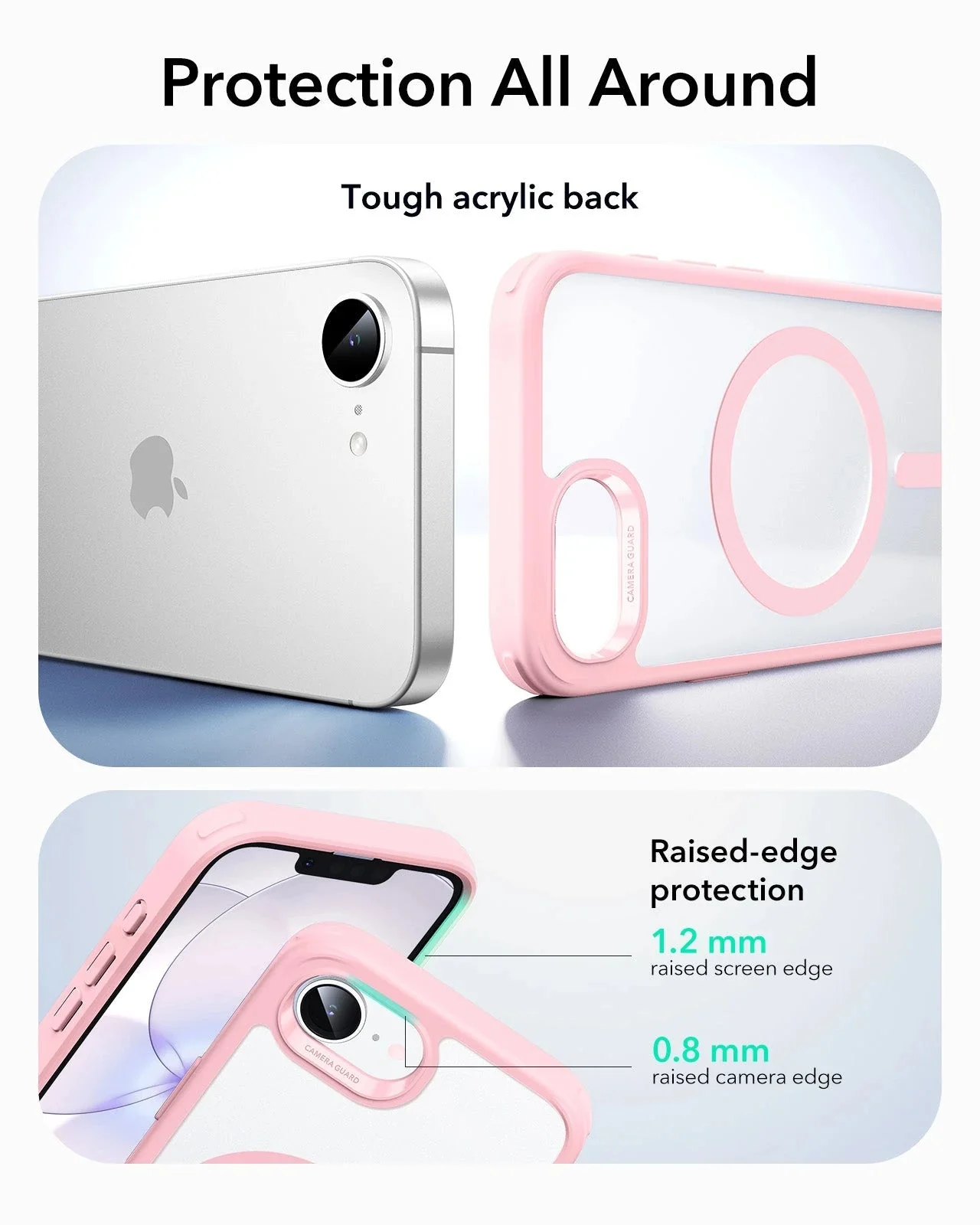 iPhone 17e Bundle Classic Hybrid Magnetic Case & Armorite® Privacy Screen Protector - Frosted Bubblegum Pink - Image 3