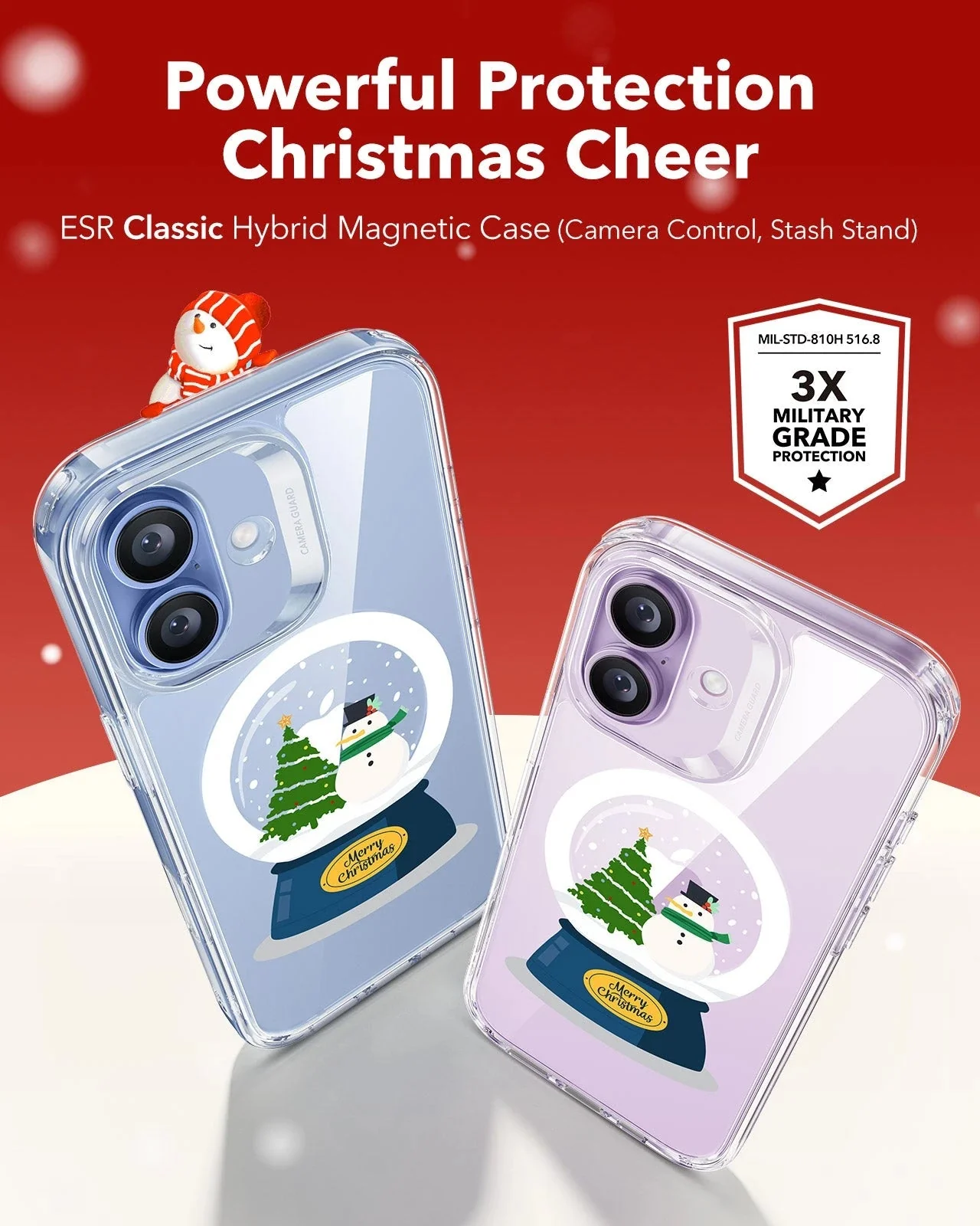 iPhone 17 Classic Hybrid Magnetic Case (Camera Control) - Christmas Globe - Image 2