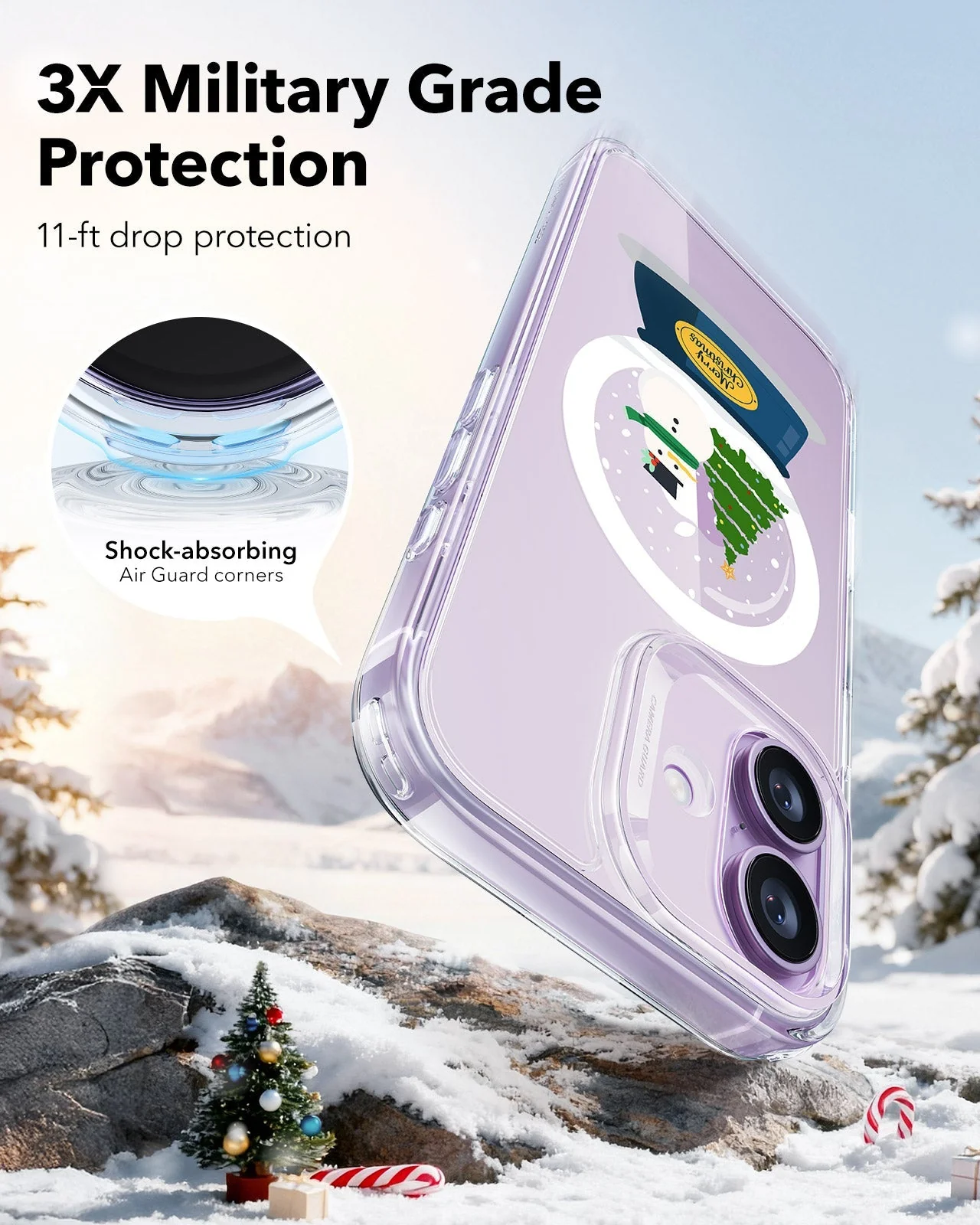 iPhone 17 Classic Hybrid Magnetic Case (Camera Control) - Christmas Globe - Image 4
