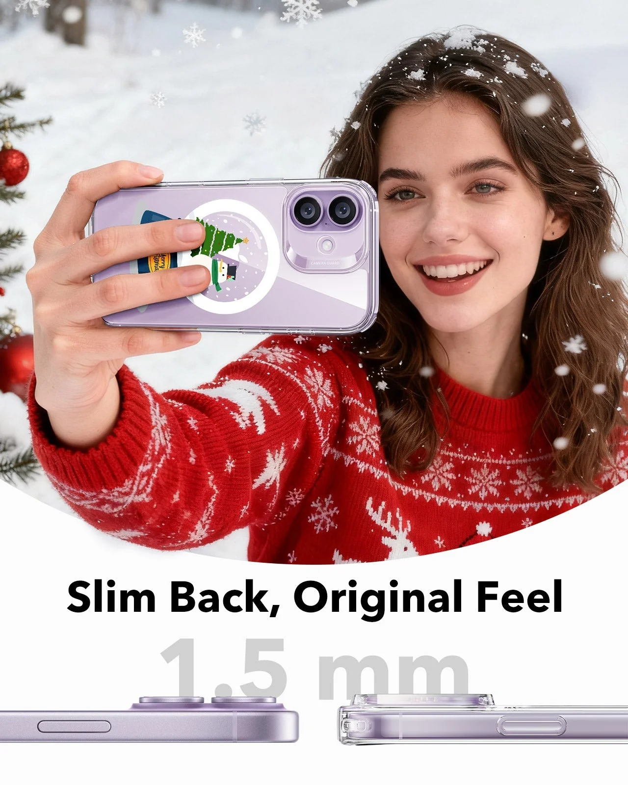 iPhone 17 Classic Hybrid Magnetic Case (Camera Control) - Christmas Globe - Image 6