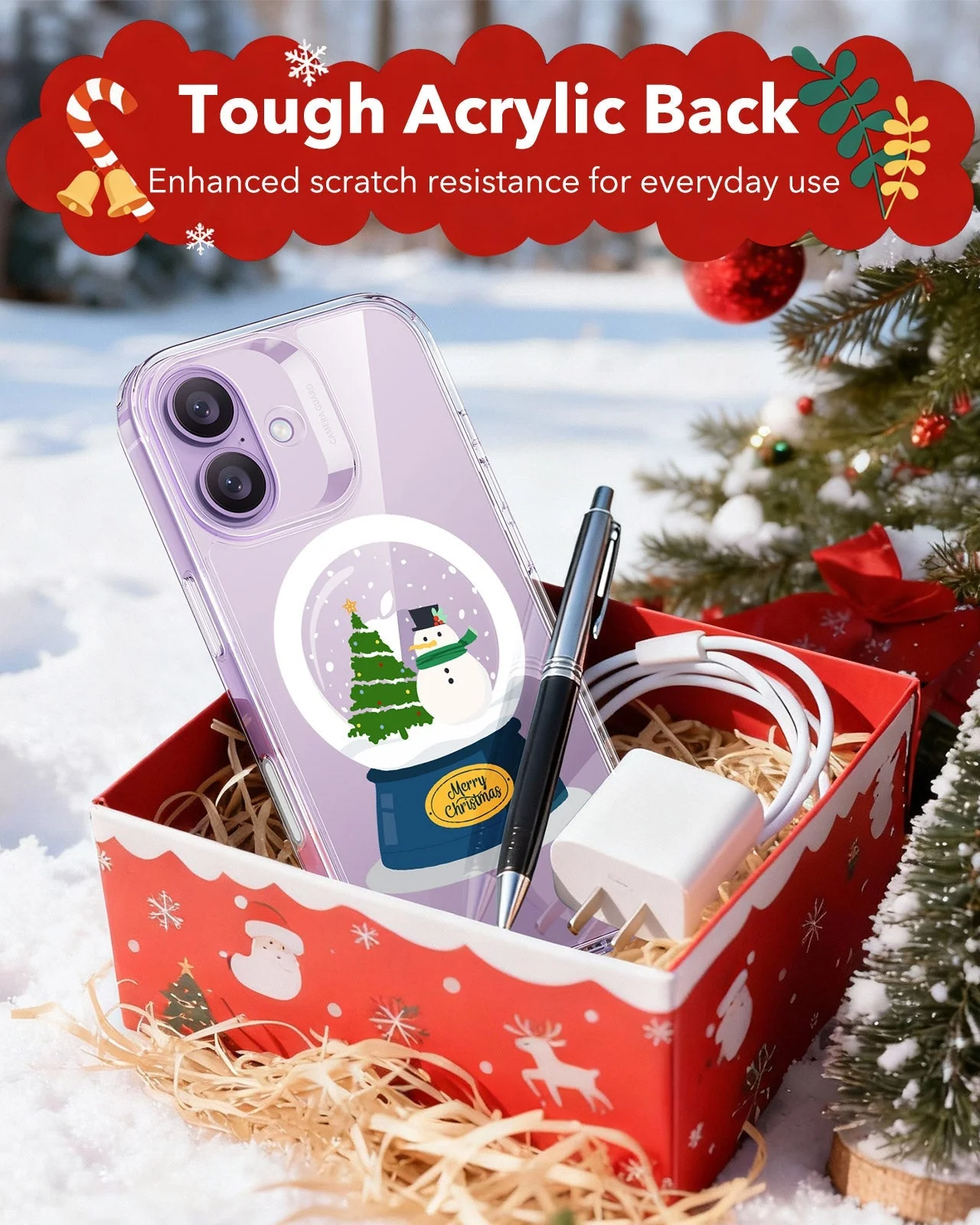 iPhone 17 Classic Hybrid Magnetic Case (Camera Control) - Christmas Globe - Image 7