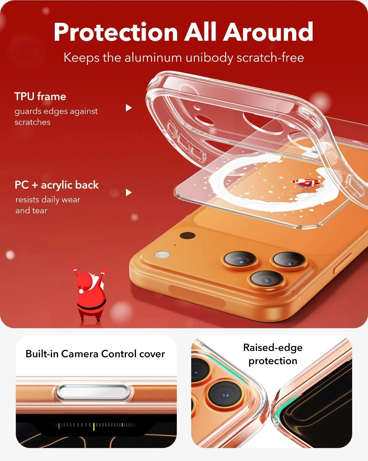 iPhone 17 Pro Classic Hybrid Magnetic Case (Camera Control) - Santa Skater - Image 3