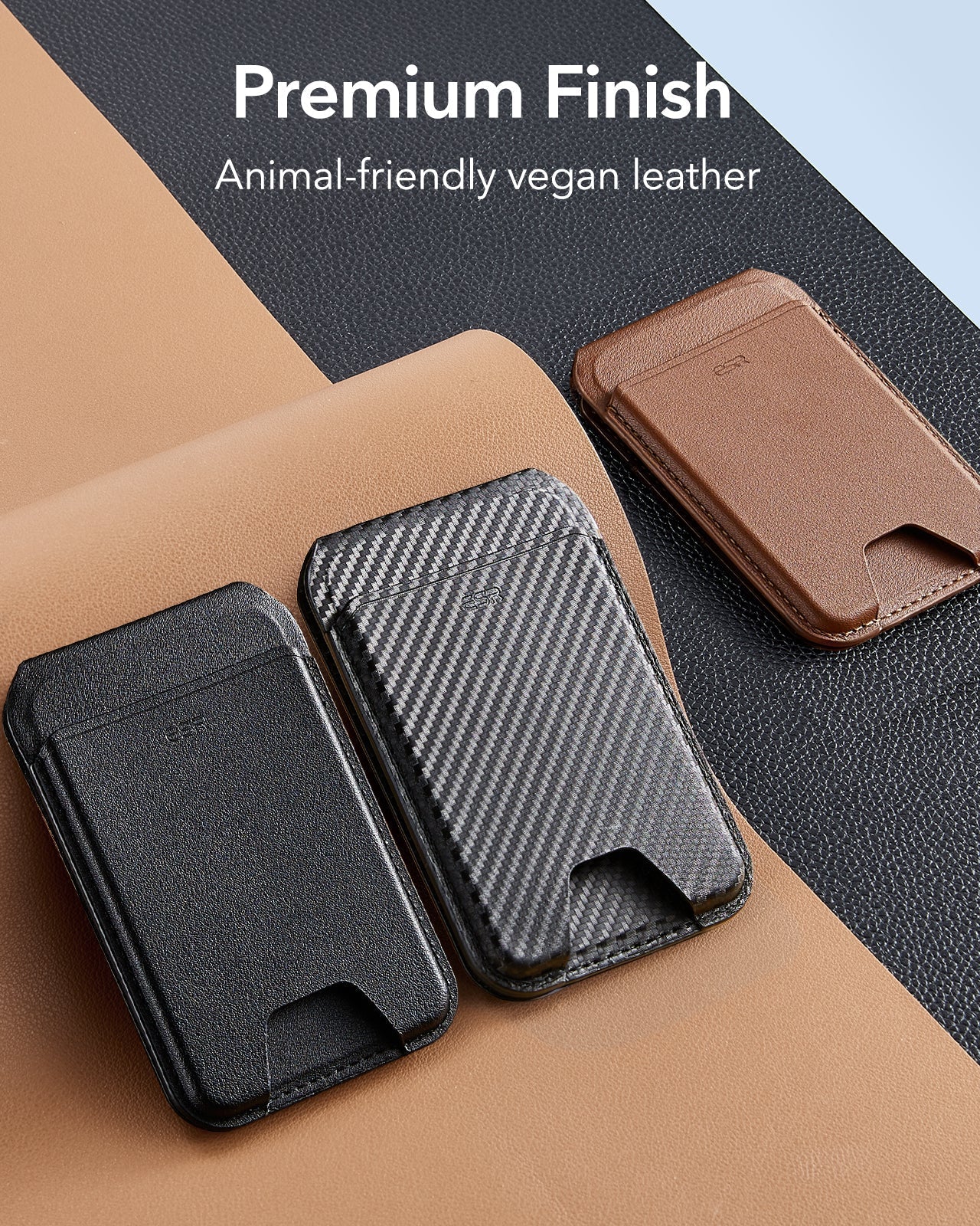Classic Magnetic Wallet Stand for 5 cards - Black Carbon Fiber - Image 8