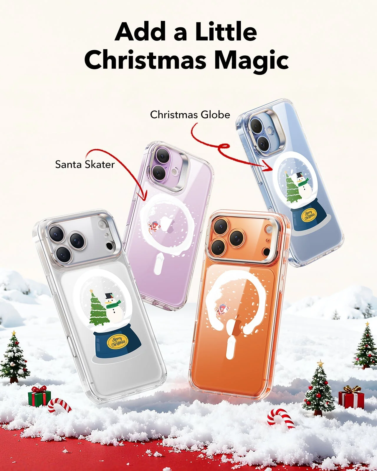 iPhone 17 Pro Max Classic Hybrid Magnetic Case (Camera Control, Stash Stand) - Santa Skater - Image 3